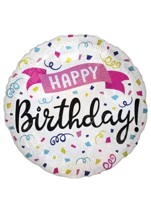 43cm Globo Happy Birthday Confeti Colores