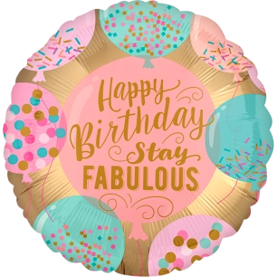 43cm Globo Happy Birthday Stay Fabulous
