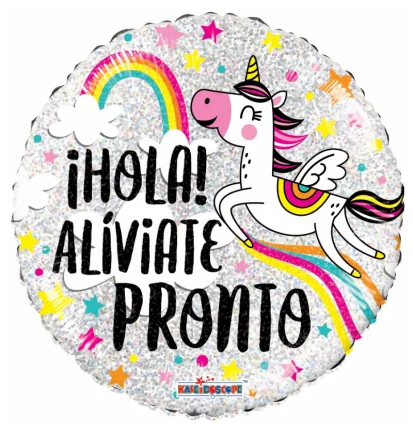 43cm Globo Hola Aliviate Pronto Unicornio