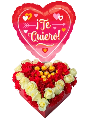 Corazón de Chocolate con Flores