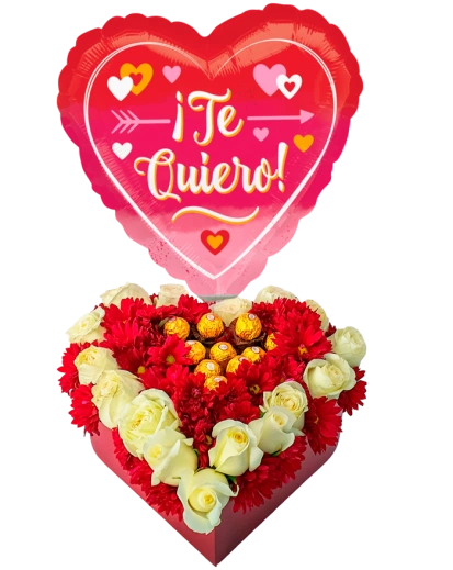 Corazón de Chocolate con Flores