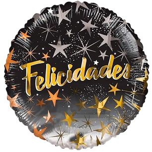 43cm Globo Felicidades Negro