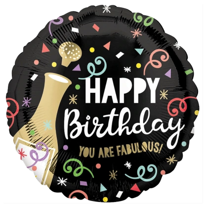 43cm Globo Happy Birthday Fabulous Bottle