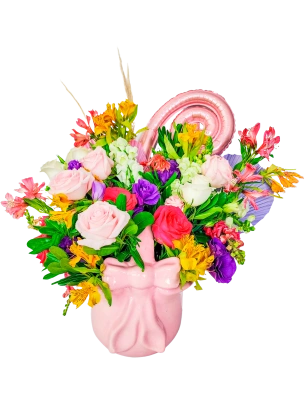 Canasta con Flores para Mamá