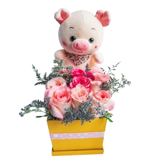 Monito detalle con Rosas