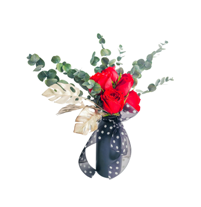 Florero Black & Red