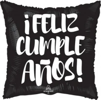 43cm Globo Feliz Cumpleaños Negro
