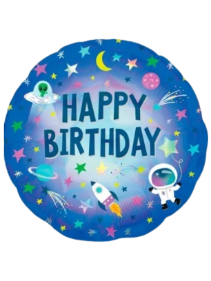 43cm Globo Happy Birthday Space
