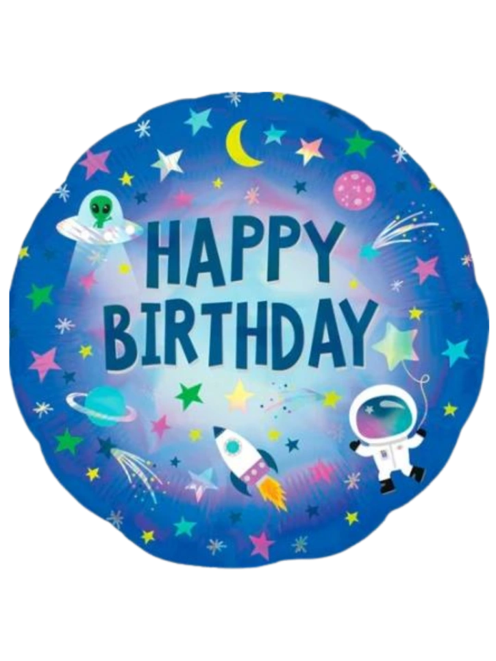 43cm Globo Happy Birthday Space