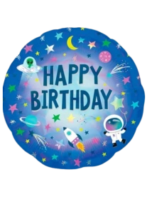 43cm Globo Happy Birthday Space