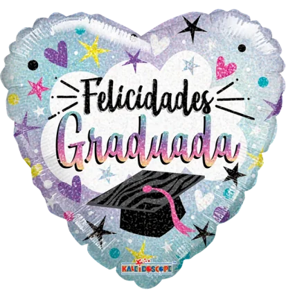 20cm Globo Felicidades Graduada Shine