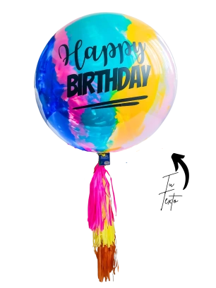 Globo Gigante de Colores HBD Burbuja 90cm