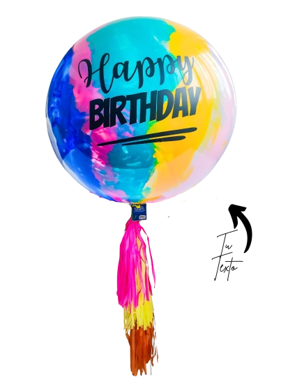 Globo Gigante de Colores HBD Burbuja 90cm