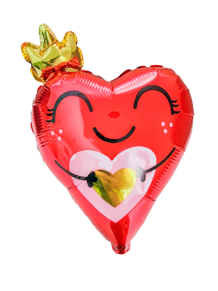 23cm Globo Corazón con Corona