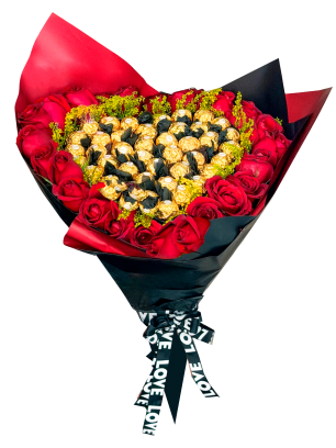 Ramo de Rosas y Ferrero: Pasión Eterna