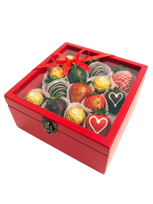 Cajita de Fresas con Chocolate