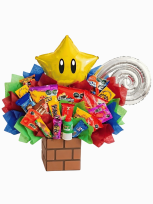 Arreglo Colorido de Dulces Mario
