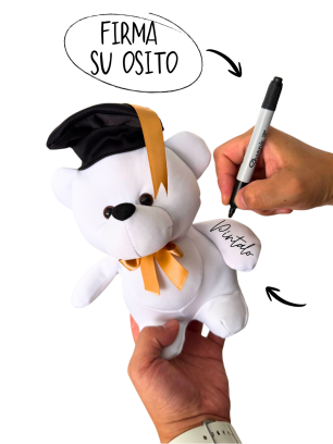 Oso firmable para Graduados 19cms