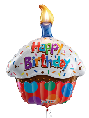 43 cm Happy Birthday Cupcake Colores