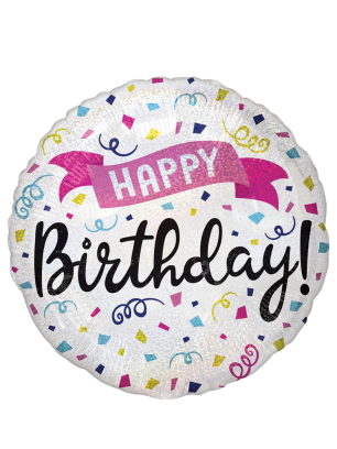 43cm Globo Happy Birthday Confeti Colores