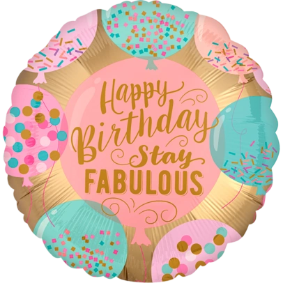 43cm Globo Happy Birthday Stay Fabulous