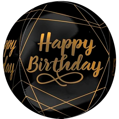 Globo 3D HBD Black and Gold