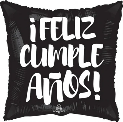 43cm Globo Feliz Cumpleaños Negro